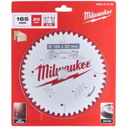 Milwaukee 165mm x 20mm x 48T Circular Saw Blade with Anti-Friction Coating