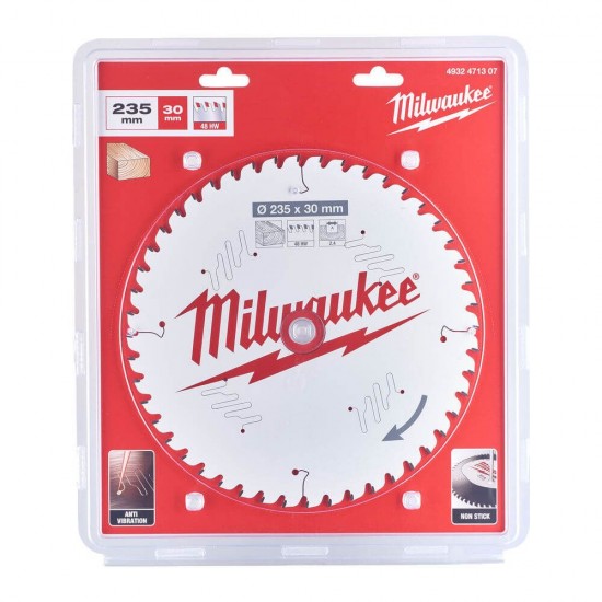 Milwaukee 235mm x 30mm x 48T Circular Saw Blade with Anti-Friction Coating