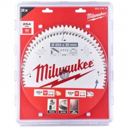 Milwaukee 254mm Circular Saw Blade with Anti-Friction Coating Twin Pack