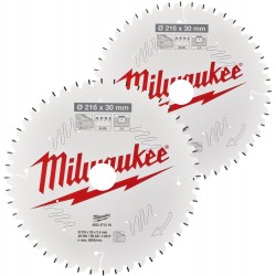 Milwaukee 216mm Circular Saw Blade with Anti-Friction Coating Twin Pack