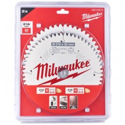 Milwaukee 216mm Circular Saw Blade with Anti-Friction Coating Twin Pack