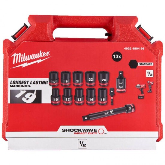 Milwaukee 13 Piece ShockWave Impact Duty 1/2" Drive Impact Socket Set