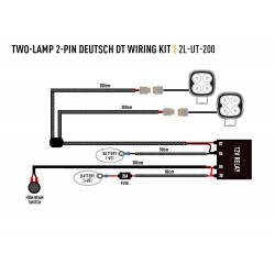 Lazer Two-Lamp Wiring Kit (2 Pin, Deutsch DT, 12V)
