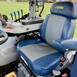 New Holland Grammer Leather Effect Sliding Headrest Drivers Seat - T5, T6 & T7