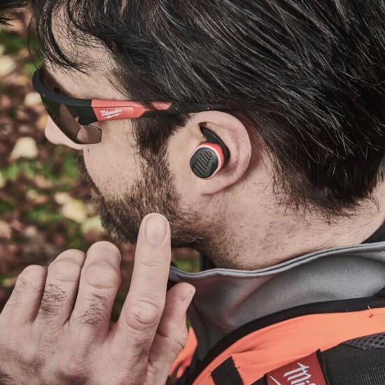 Milwaukee L4RLEPB-301 Red Lithium USB Hearing Assist Earplugs with Bluetooth