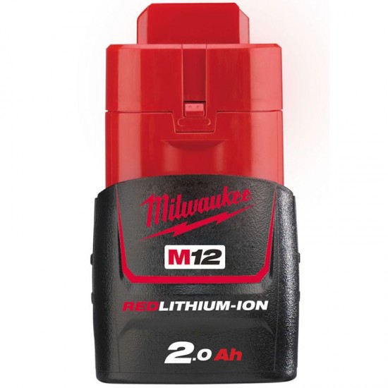 Milwaukee M12B2 M12 2.0Ah Red Lithium-Ion Battery