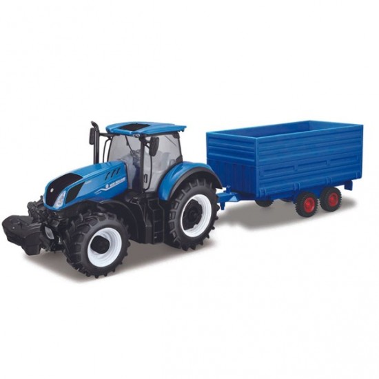 Bburago New Holland T7.315 with Hay Trailer